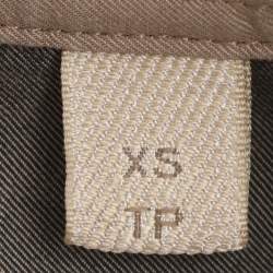 Pre Owned قميص بربري بريت قطن بيج/كاكي كاروهات بأكمام طويلة مقاس صغير جدًا - إكس سمول