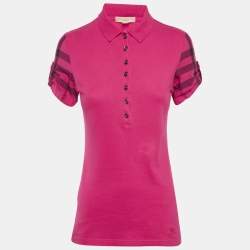 مملوكة مسبقًا Burberry Brit Pink Pique Polo T-Shirt S