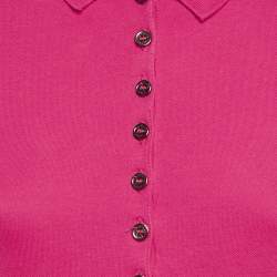 Pre Owned Burberry Brit Pink Pique Polo T-Shirt S