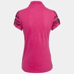 Pre Owned Burberry Brit Pink Pique Polo T-Shirt S