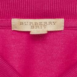 Pre Owned Burberry Brit Pink Pique Polo T-Shirt S