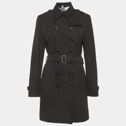 مملوكة مسبقًا Burberry Brit Black Gabardine Belted Trench Coat M