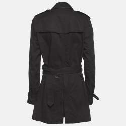 مملوكة مسب قًا Burberry Brit Black Cotton Belted Double Breasted Coat M
