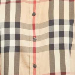 Pre Owned قميص بربري بريت قطن كاروهات نوفا بيج نحيف مقاس كبير - لارج