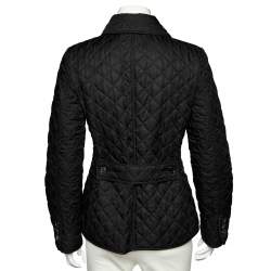 Pre Owned Burberry Brit Black Diamond Quilted Button Front Jacket S
