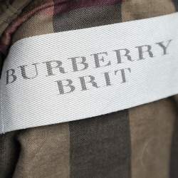 Pre Owned Burberry Brit Olive Green Cotton & Stud Embellished Hooded Jacket M