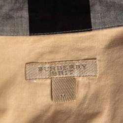 Burberry Brit Beige Exploded Check Cotton Button Front Tunic M 