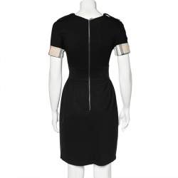 Pre Owned Burberry Brit Black Stretch Knit Short Sleeve Dress S