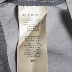 Pre Owned Burberry Brit Grey Checkered Cotton Half Button Shirt XL