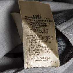 Pre Owned Burberry Brit Grey Checkered Cotton Half Button Shirt XL