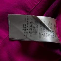 Pre Owned Burberry Brit Pink Checkered Cotton Half Button Shirt L