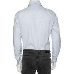 Pre Owned قميص بربري بريت قطن كاروهات أزرق بأزرار أمامية مقاس متوسط - ميديوم