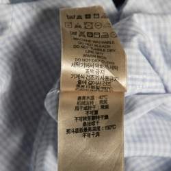 Pre Owned قميص بربري بريت قطن كاروهات أزرق بأزرار أمامية مقاس متوسط - ميديوم