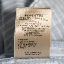 Pre Owned Burberry Brit Blue Striped Cotton Button Front Shirt S