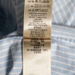 Pre Owned Burberry Brit Blue Striped Cotton Button Front Shirt S