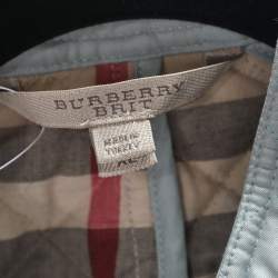 Burberry Brit Light Grey Synthetic Quilted Zip Front Jacket XL
