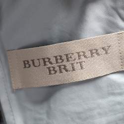 Burberry Brit Light Grey Synthetic Quilted Zip Front Jacket XL