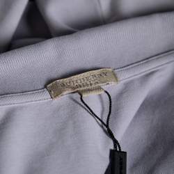 Pre Owned Burberry Brit Lilac Cotton Pique V-Neck Polo T-Shirt S