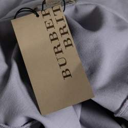Pre Owned Burberry Brit Lilac Cotton Pique V-Neck Polo T-Shirt S