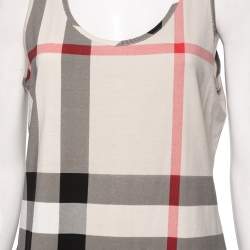 Pre Owned Burberry Brit Cream Cotton Sleeveless Top L