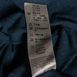 Burberry Brit Blue Check Cotton V Neck Top M