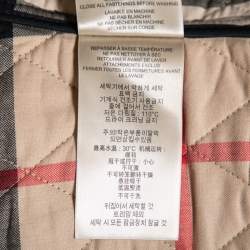 Pre Owned Burberry Brit Navy Blue Diamond Quilted Synthetic Zip Front Jacket M