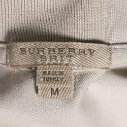 Pre Owned Burberry Brit Beige Cotton Pique Puff Long Sleeve Polo T-Shirt M