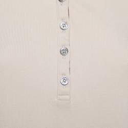 Pre Owned Burberry Brit Beige Cotton Pique Puff Long Sleeve Polo T-Shirt M