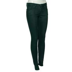 Pre Owned Burberry Brit Green Modal Low Rise Skinny Jeans S