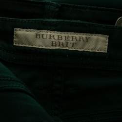 Pre Owned Burberry Brit Green Modal Low Rise Skinny Jeans S