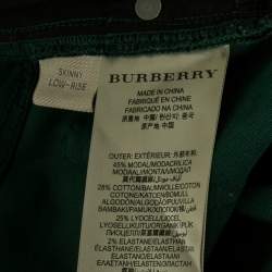 Pre Owned Burberry Brit Green Modal Low Rise Skinny Jeans S