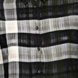 Pre Owned قميص بربري قطن كاروهات أخضر بريت مقاس وسط - ميديوم