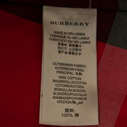Pre Owned Burberry Brit Red Checkered Button Front Long Sleeve Shirt L
