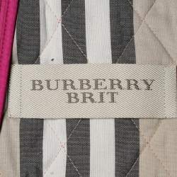 مملوكة مسبقًا Burberry Brit Fuschia Pink Diamond Quilted Jacket L 