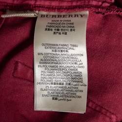 Pre Owned Burberry Brit Burgundy Cotton Skinny Mid Rise Jeans S