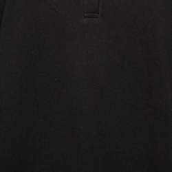 Pre Owned Burberry Brit Black Cotton Pique Nova Check Trim Detail Polo T-Shirt L