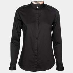 Burberry Brit Black Cotton Epaulette Detailed Shirt XS