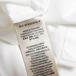 Pre Owned قميص بربري بريت طرف كاروهات قطن أبيض مزين بأزرار أمامية مقاس وسط ( ميديوم )