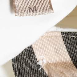 Pre Owned قميص بربري بريت طرف كاروهات قطن أبيض مزين بأزرار أمامية مقاس وسط ( ميديوم )