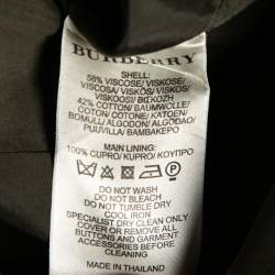 Pre Owned Burberry Brit Olive Cotton Drawstring Elasticized Waist Shirt Dress M