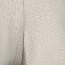 Pre Owned Burberry Brit Beige Honeycomb Knit Nova Check Collar Detail Polo T-Shirt S