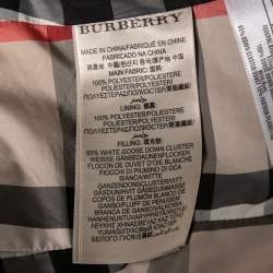 Pre Owned Burberry Brit Purple Synthetic Sleeveless Belted Puffer Hooded Jacket XS