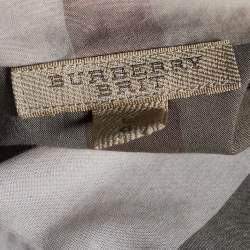 Pre Owned Burberry Brit Beige Novacheck Print Cotton Concealed Button Front Shirt L
