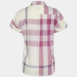 Burberry Brit Mauve Exploded Check Print Cotton Button Front Shirt S