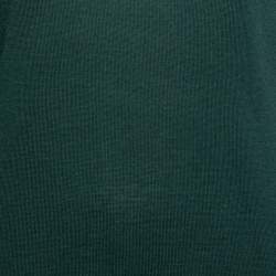 Pre Owned Burberry Brit Green Merino Wool Nova Check Cuff Detail Sweater S