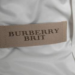 Pre Owned Burberry Brit White Diamond Quilted Tilbrooke Button Front Jacket M