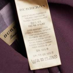 Burberry Purple Exploded Check Cotton Concealed Button Shirt L