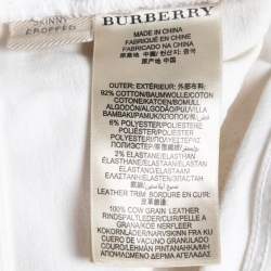 Pre Owned Burberry Brit White Denim Skinny Fit Cropped Jeans Waist 30