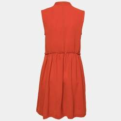 Burberry Brit Brown Button Front Sleeveless Mini Dress M