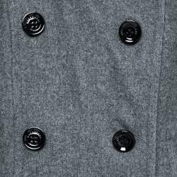Pre Owned Burberry Brit Grey Wool Double Breasted Belted Coat S